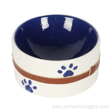 Custom Logo Ceramic Pet Dog Feeding Bowl